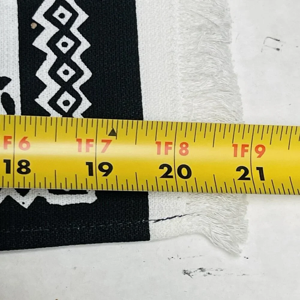Tiakeni Hand Painted Black White Cloth Napkins Dinner Set of 4 Farmhouse
